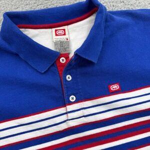 Vintage Y2K Ecko Unltd Polo Shirt Size 2XL Striped Short Sleeve Skater Hip Hop